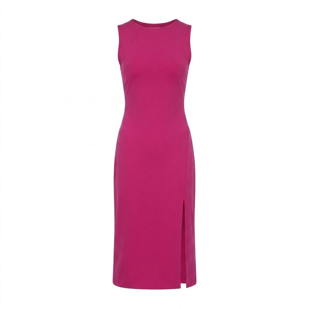 Susana Monaco Fuchsia Pink Sleeveless Bodycon Fitted Midi Dress | Size S